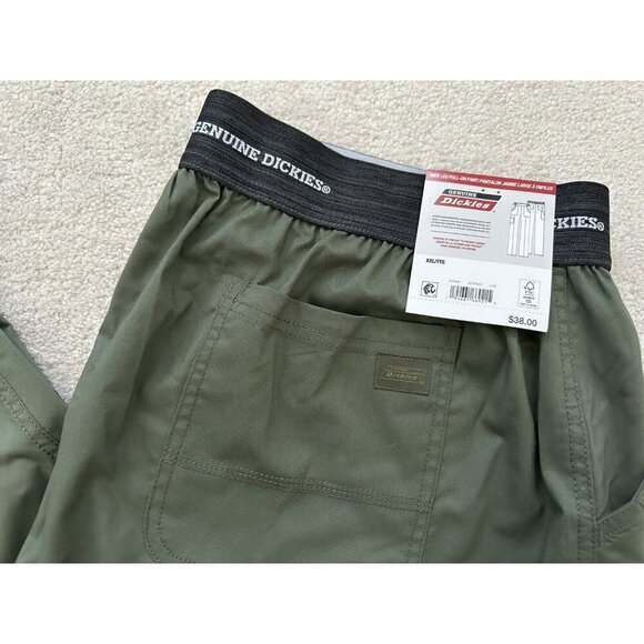 NWT‎ Genuine Dickies Pull-On Cargo Pants Scrubs Army Green Women's Size XXL - Picture 5 of 12